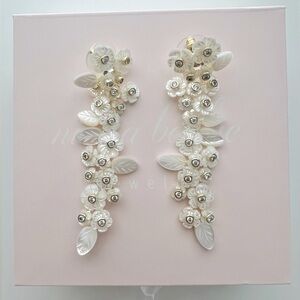Nicola Bathie Mother of Pearl Flowers Garden Bouquet Earrings